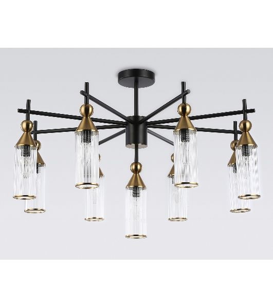 Люстра Ambrella light LH55258/9 BK/BS/CL черный/латунь/прозрачный E14*9 max 40W D770*530