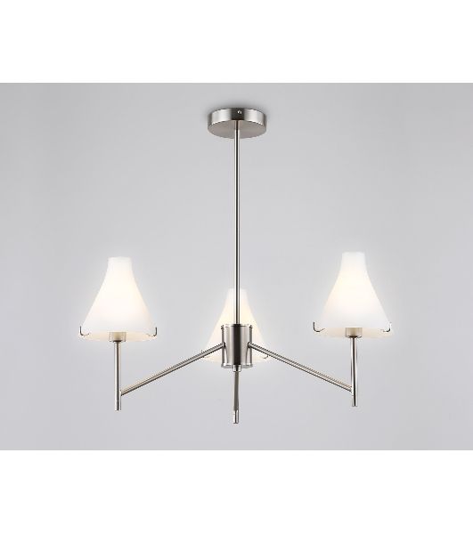 Люстра Ambrella light LH57121/3 SN/FR никель/белый матовый E14/3 max 40W D650*590