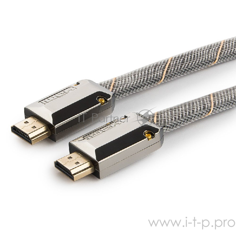 Кабель Cablexpert HDMI, серия Platinum, 4,5 м, v2.0, M/M, плоский, позол.разъемы, металлический корпус, нейлоновая оплетка, блистер