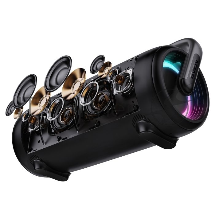 Колонка SVEN АС PS-395, черный (80 Вт, Waterproof (IPx5), TWS, Bluetooth, USB, 4800мА*ч)
