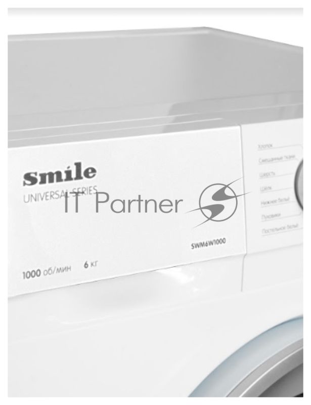 Стиральная машина Smile SWMMV 6W1000 белый, загрузка фронтальная 6 кг, 1000 об/мин, класс: А+