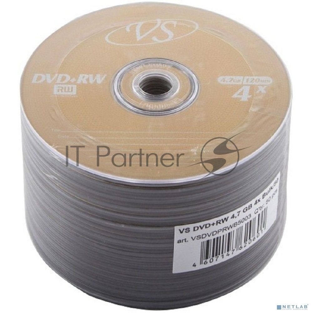 Диск DVD+RW VS 4.7 Gb, 4x, Bulk (50), (50/600).