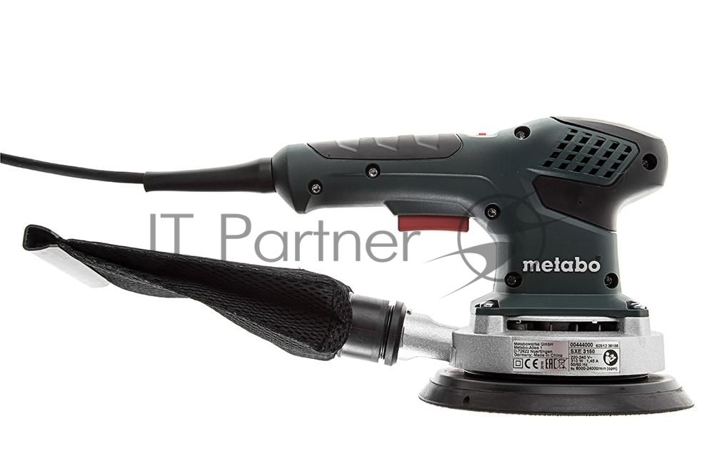 Эксцентриковая шлифовальная машина Metabo SXE 3150 [600444000] { 310вт,150мм,3мм,эл-ка,картон, 12000 об/мин, вес 1.6 кг }