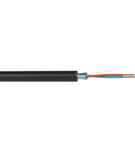 Кабель балансный микрофонный 300 м, 24 AWG, 0.22 мм2, диаметр 3.8 мм, экран, медь 7 x 0.20 мм, черный, бухта