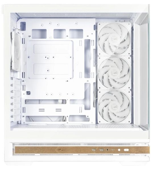 Компьютерный корпус ZALMAN P40 NAMU, ATX, белый, WINDOW, WOODEN ELEMENTS, 2xCombo(2.5” or 3.5”), 1xUSB TYPE-C, 2xUSB 3.0, SIDE 3x120мм ARGB, REAR 1x120мм ARGB