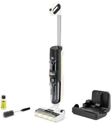 Пылесос вертикальный моющий Karcher FCV 4 Dry белый/черный, питание от аккумулятора, 180 Вт, уборка влажная/сухая, пылесборник 0.45 л