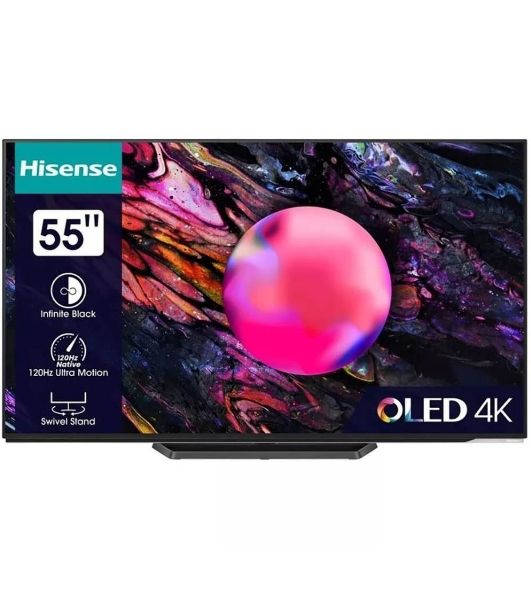 Телевизор Hisense 55" 55A85K черный OLED UHD 120Hz Vidaa