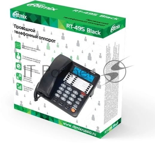Телефон проводной Ritmix RT-495 черный