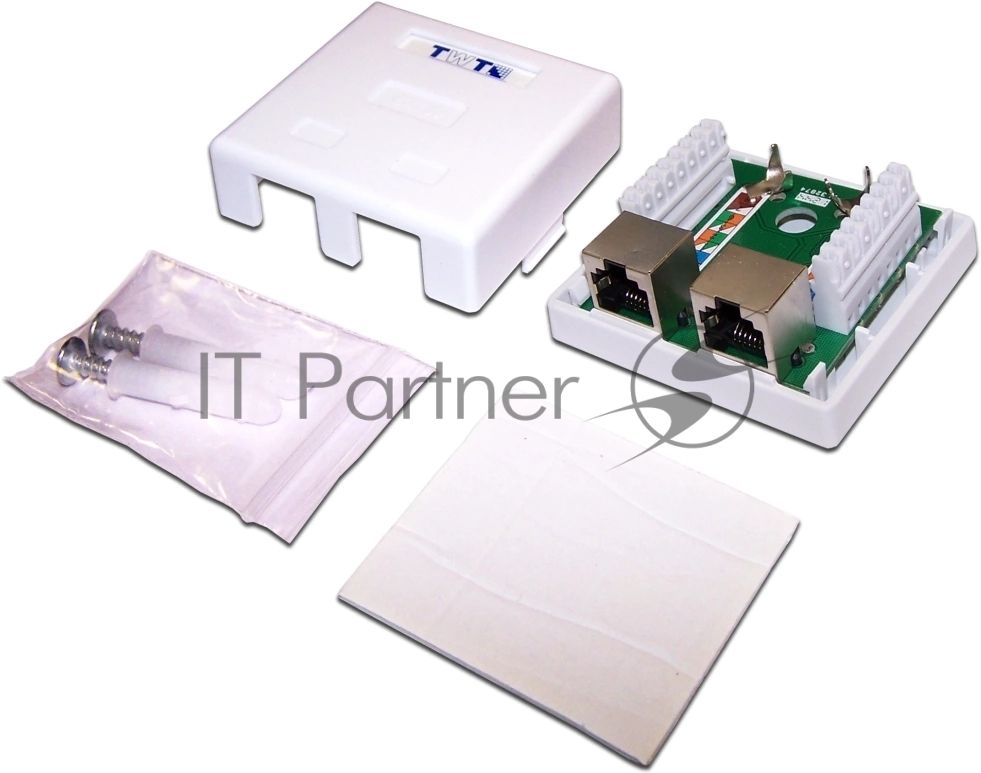 Настенная розетка, 1 порт RJ-45 категории 5е, STP, белая