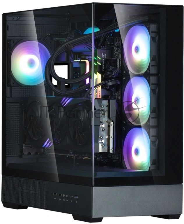 Компьютерный корпус ZALMAN P40 Prism Plus, ATX, черный, WINDOW, 3xCombo (3.5'' or 2.5"), 1xUSB TYPE-C, 2xUSB 3.0, SIDE 3x120мм ARGb, REAR 1x120мм ARGb