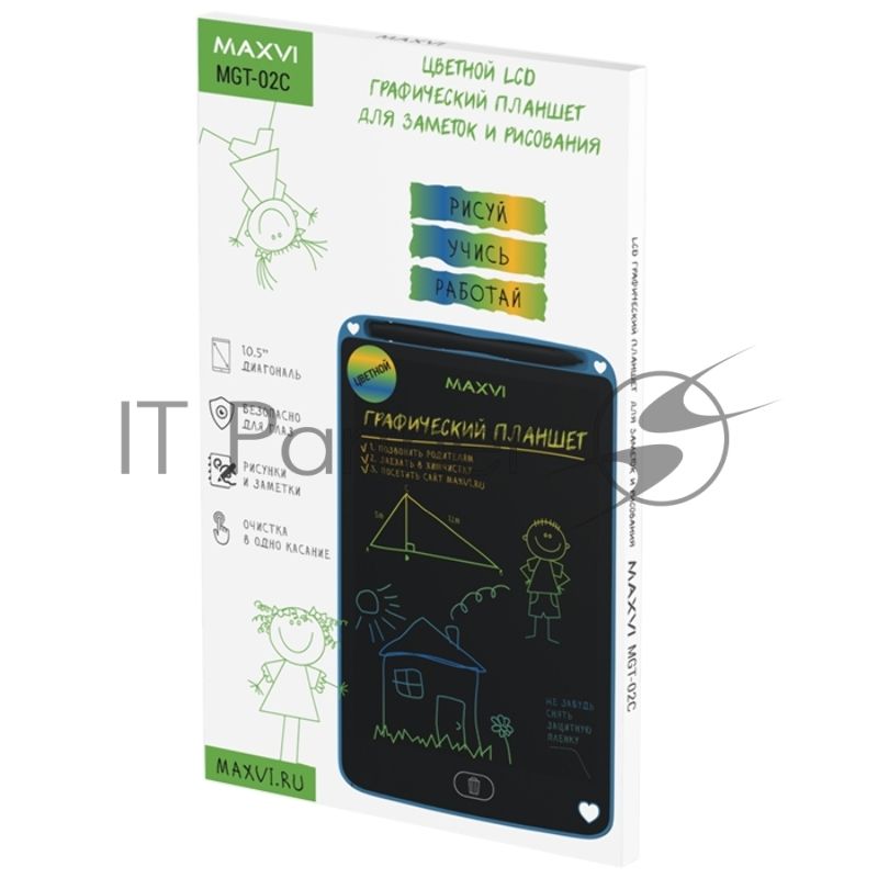 Графический планшет LCD для заметок и рисования Maxvi MGT-02С blue
