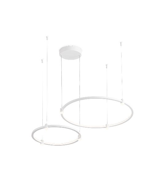 Подвесной светодиодный светильник Ambrella light FL5521/2+6 WH белый 45W 3000K/4200K/6400K D600/400*1300 (без ПДУ)