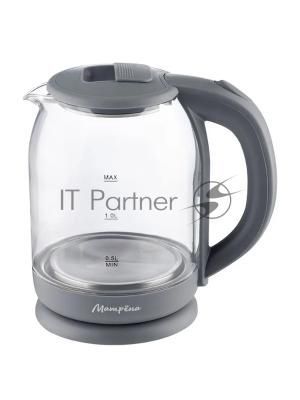 Чайник электрический МАТРЕНА MA-007 1.8 л,стекло/пластик,  серый (105225)