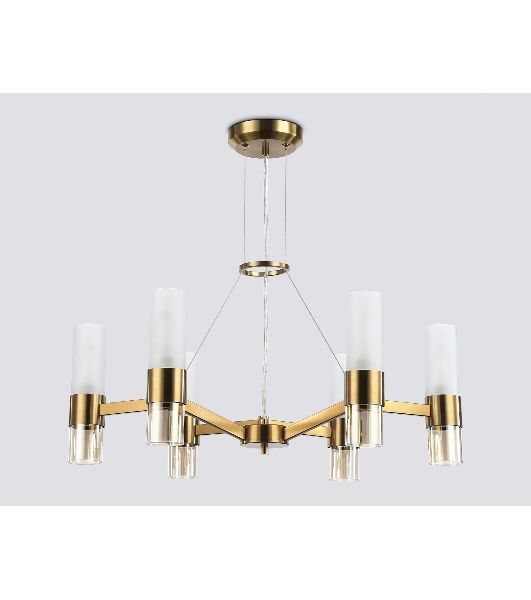 Люстра Ambrella light LH55114/6 BS/FR/TI латунь/белый матовый/янтарь E14*6 max 40W D650*1080