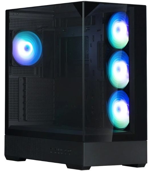 Компьютерный корпус ZALMAN P40 Prism Plus, ATX, черный, WINDOW, 3xCombo (3.5'' or 2.5"), 1xUSB TYPE-C, 2xUSB 3.0, SIDE 3x120мм ARGb, REAR 1x120мм ARGb