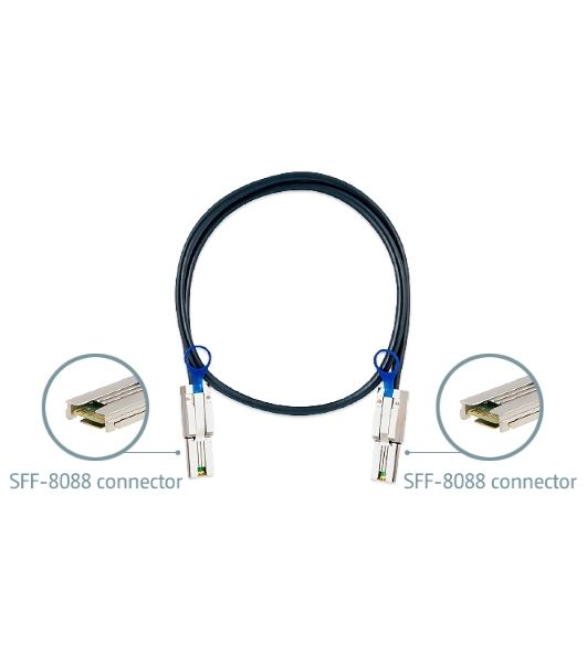 Кабель SAS для QNAP CAB-SAS10M-8088 Кабель mini SAS (SFF-8088), 1 метр