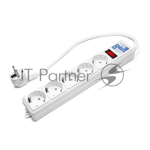 Сетевой фильтр Power Cube B 0,5 м 5 розеток (белый) 10А/2,2кВт