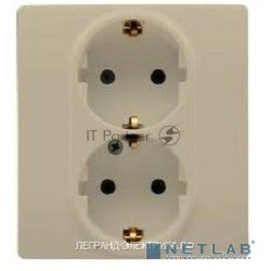 Розетка 2X2К+З, авт., защ.шт., сл.кость ETIKA Розетка 2X2К+З, авт., защ.шт., сл.кость