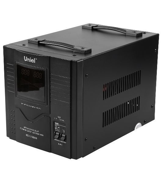 Стабилизатор UNIEL RS-1/3000 однофазный, цифровой 220В, 2400Вт, вх.140-260В