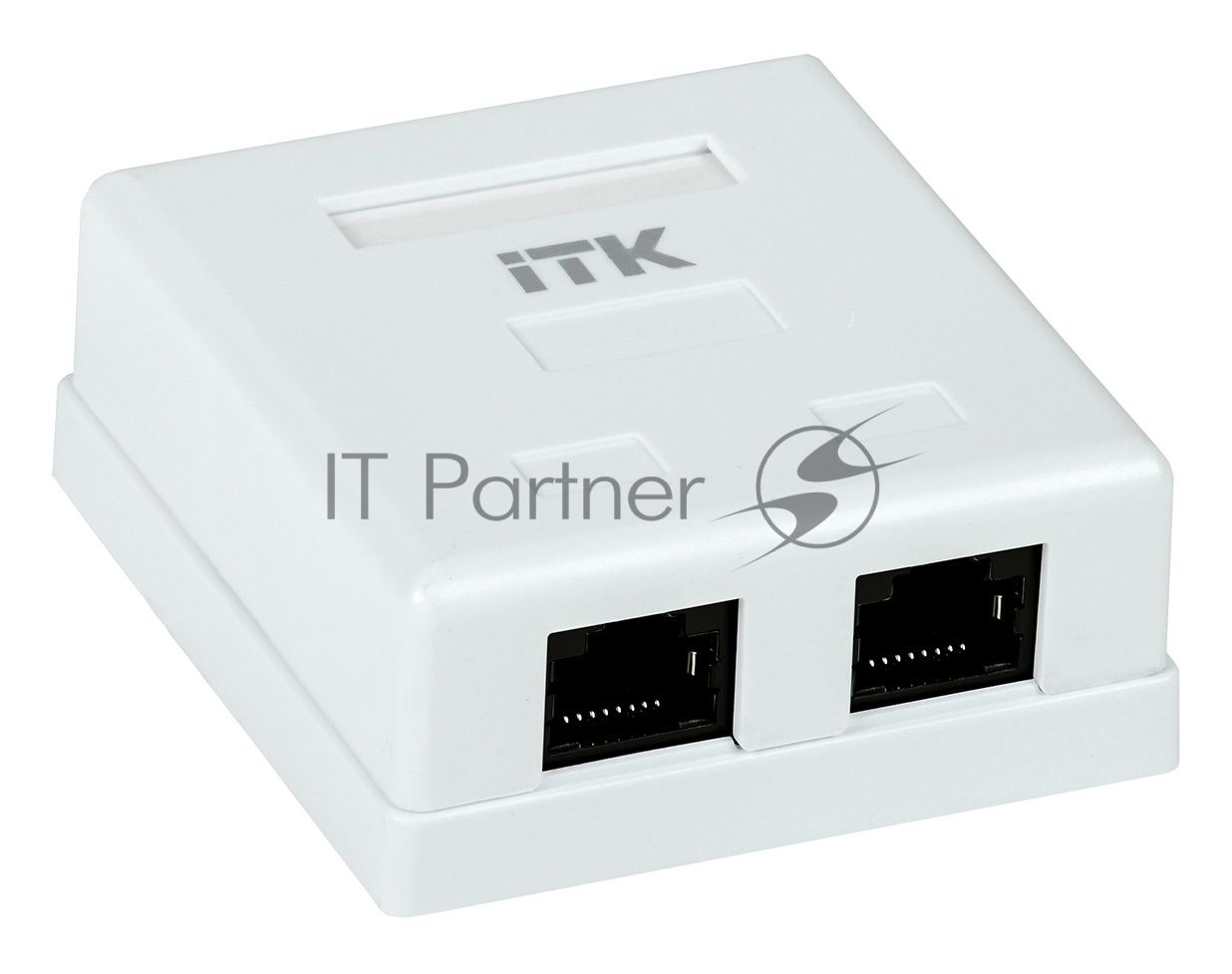 Настенная информационная розетка RJ45 8P8C, кат.5Е UTP, 2-порта, белая