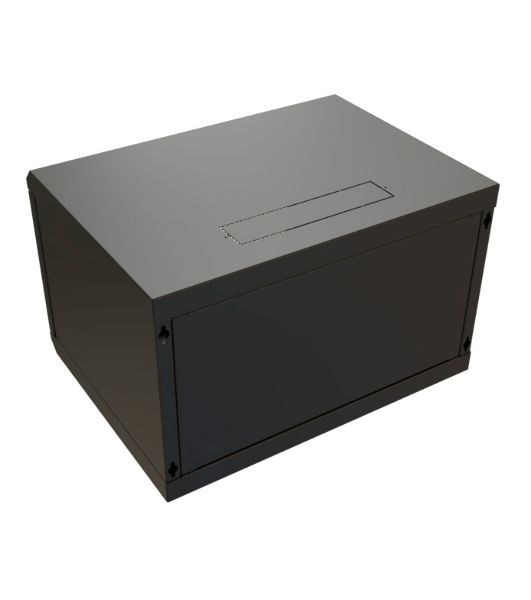 Шкаф коммутационный WRline (WR-TW-0666-SR-RAL9004) настенный 6U 600x600 мм пер. дв. металл 2 бок. пан. 60 кг черный 520 мм 367 мм IP20 сталь