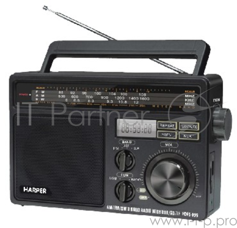 Радиоприемник Harper HDRS-099 (Дисплей; USB; SD карта; радио)