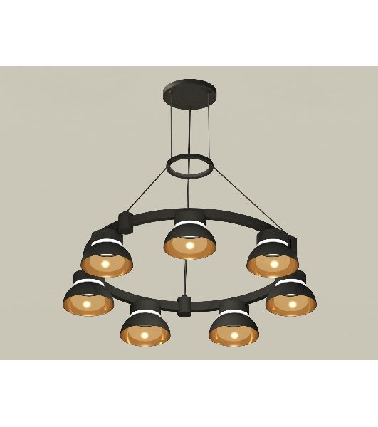 Светильник Ambrella light XR92051402/7 SBK/PYG/CL черный песок/золото желтое полированное/прозрачный GX53 (A9205,C9238,N8145)