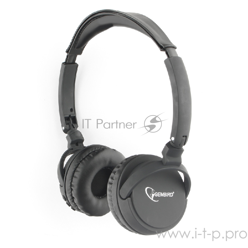Беспроводные/проводные наушники Gembird BHS-100 черный, накладные, Bluetooth + проводной, складная конструкция, до 10 ч