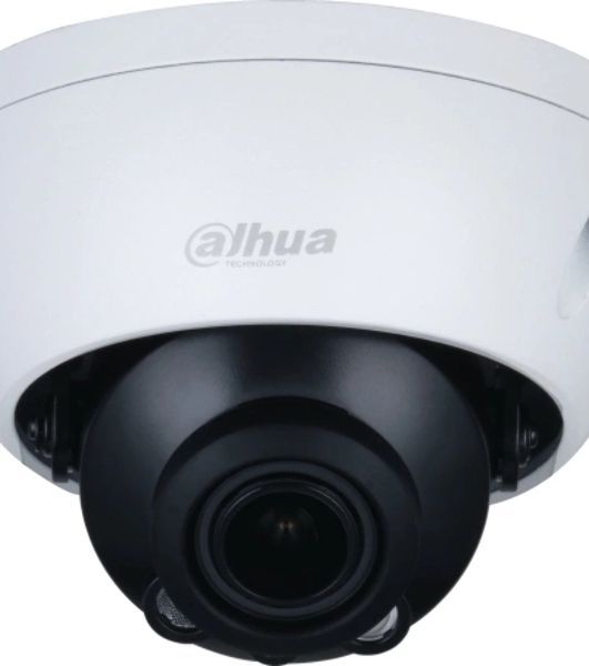 Уличная купольная IP-видеокамера Dahua 2Мп; 1/2.8” CMOS; моторизованный объектив 2.8~12 мм; механический ИК-фильтр; чувствительность 0.008лк@F1.7; сжатие: H.265+, H.265, H.264+, H.264, MJPEG; 2 потока