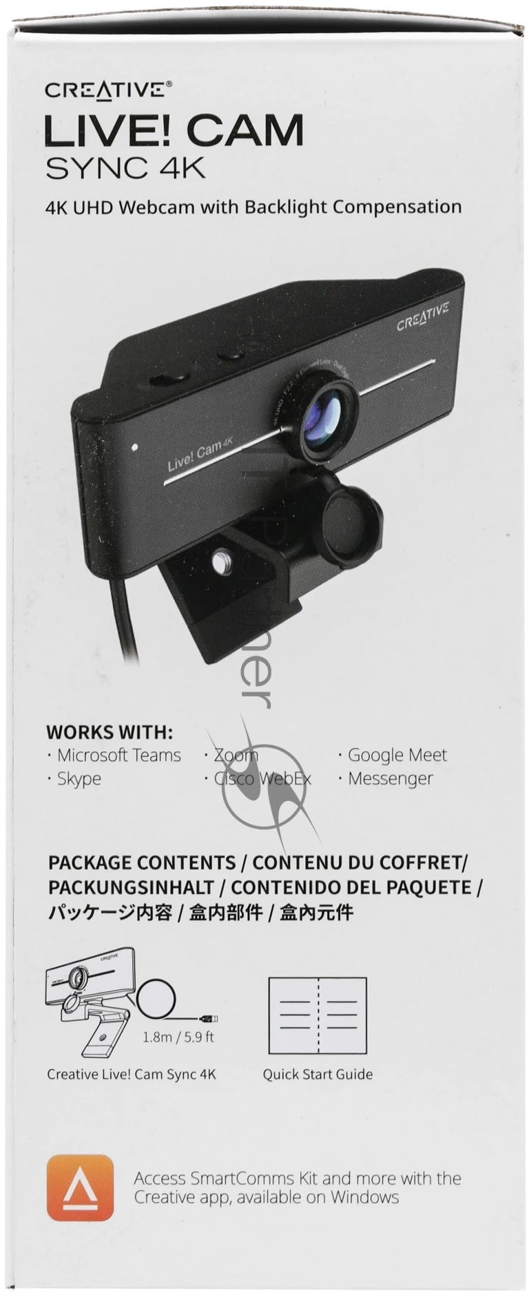 Веб-камера Creative Live! Cam 4K 3840x2160, 30 кадр/с, USB Type-A, микрофон, шторка приватности, универсальное крепление
