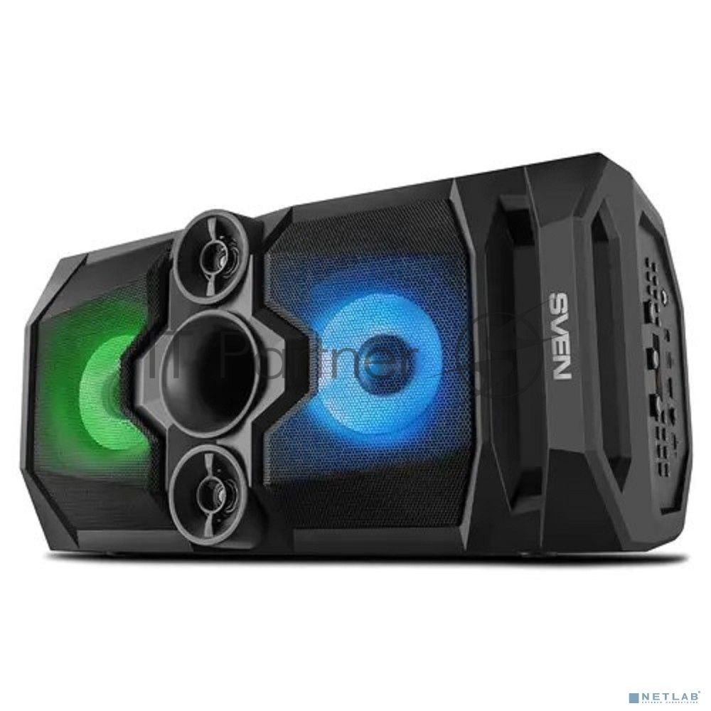 Портативная акустика Sven PS-650, черный (50 Вт, Bluetooth, FM, USB, microSD, LED-дисплей, 2х4000мА*ч), Нет SVEN PS-650, черный (50 Вт, Bluetooth, FM, USB, microSD, LED-дисплей, 2х4000мА*ч), Нет