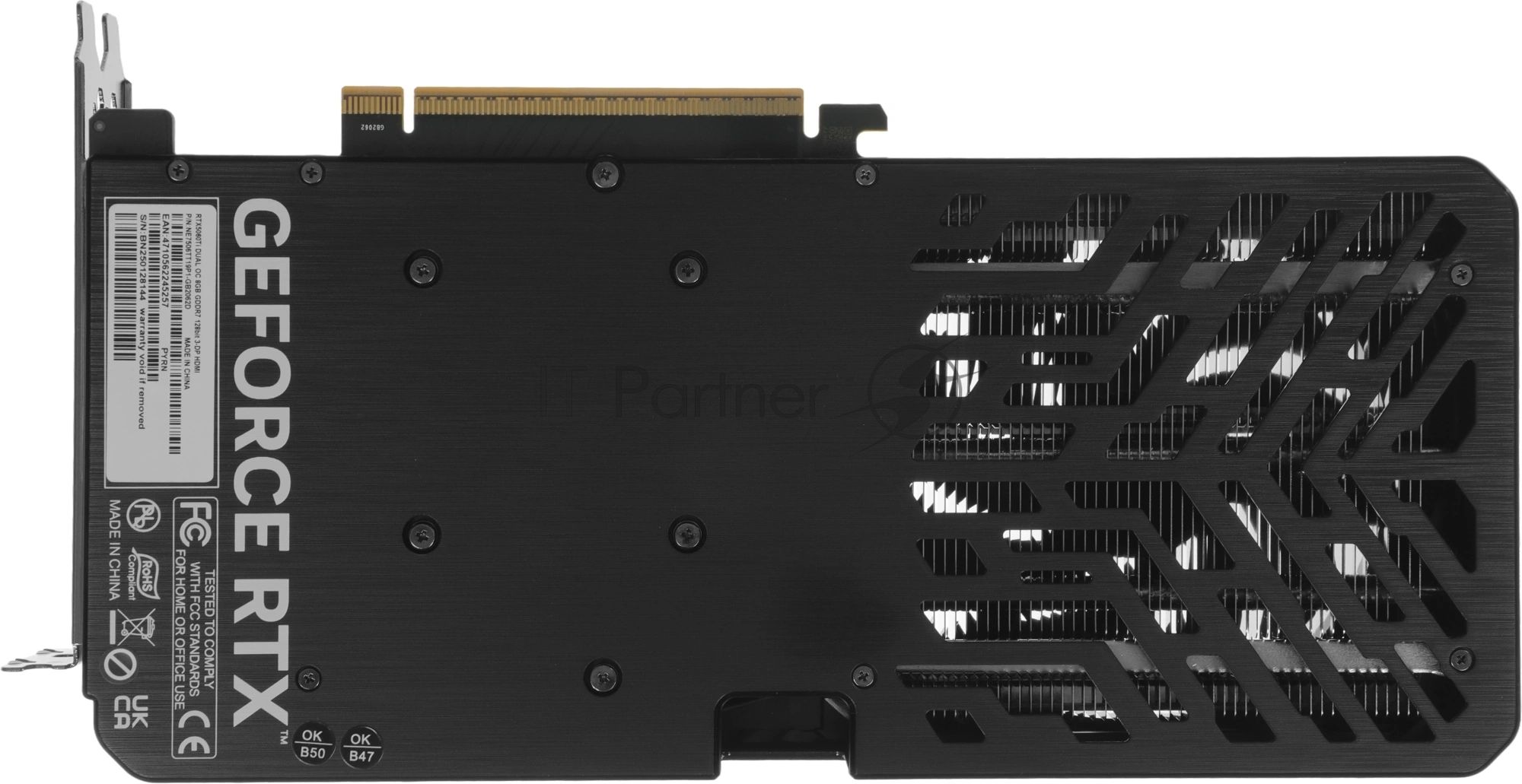 Видеокарта Palit GeForce RTX 5060 Ti DUAL OC, 8 GB GDDR7, 128 bit, 3xDisplayPort, HDMI, GPU 2407 MHz