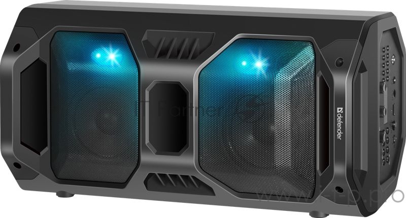 Портативная акустика Defender Rage 50 Вт Light/BT/FM/USB/LED/TWS черный