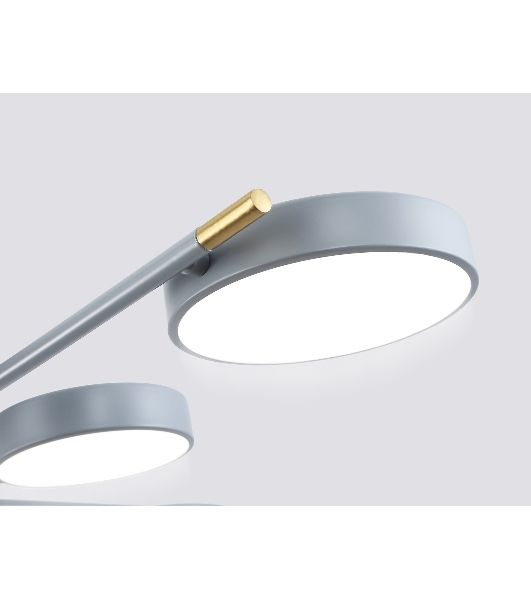 Люстра светодиодная на штанге Ambrella light FL516339/8 GR/CP серый/медь 120W 3000-6000K D850*170 (без ПДУ)