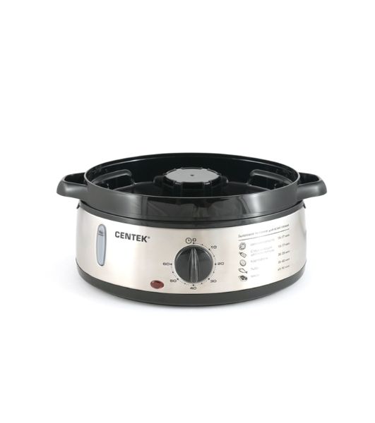 Пароварка Centek CT-1457 серебристый, 9 л, ярусы - 3, 800 Вт, механическое