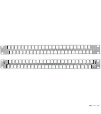 Модульная патч-панель 19"" Hyperline PPBLHD-19-48S-SH-RM, 48 портов, Flat Type, 1U, для экранированных и неэкранированных модулей KJ2(C6A), KJNE, с задним кабельным организатором (без модулей)