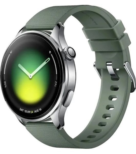 Умные часы Xiaomi Xiaomi Watch 5, 1.54" AMOLED, 5G, USB Type-C, защищённый корпус, серебристый / зеленый
