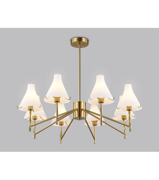 Люстра Ambrella light LH57135/8 BS/FR латунь/белый матовый E14/8 max 40W D800*650