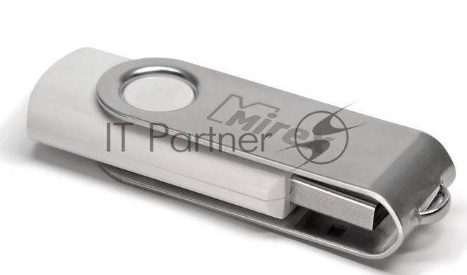 Флеш диск 16GB Mirex Swivel, USB 2.0, Белый