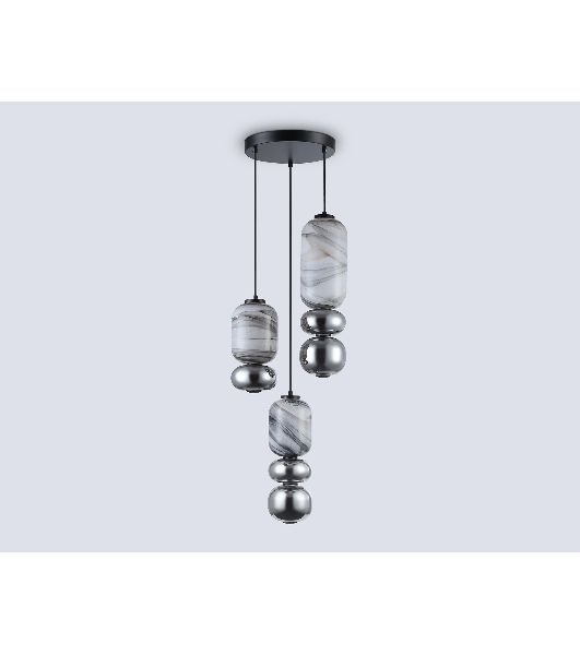 Подвесной светодиодный светильник Ambrella light LH11036/3 BK/MG/SM черный/мраморно-серый/дымчатый 40W 3000K D410*2050
