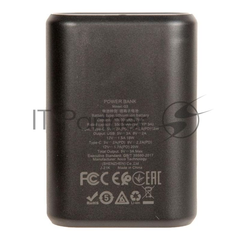 Портативный аккумулятор HOCO Q3 Mayflower быстрая зарядка QC3.0, PD20, USB-A 18W (10000mAh), черный