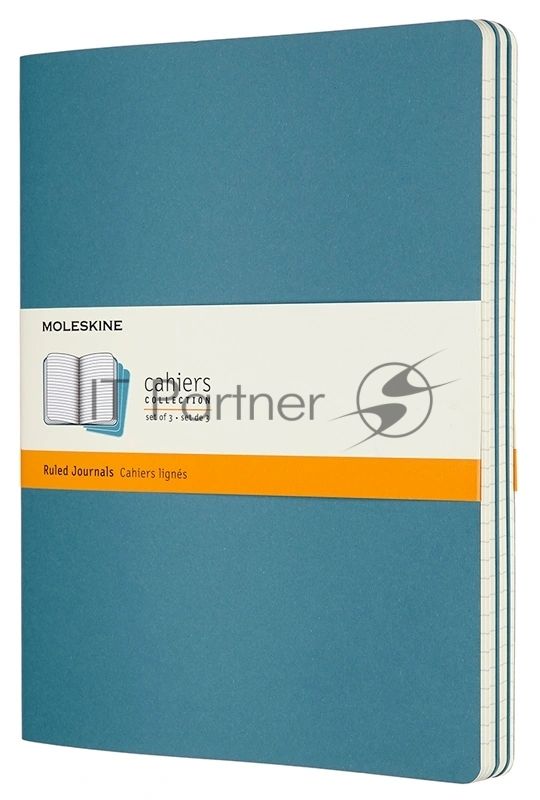 Блокнот Moleskine CAHIER JOURNAL CH023B44 XLarge 190х250 мм, обложка картон, 120 страниц, нелинованный, голубой (3 шт)