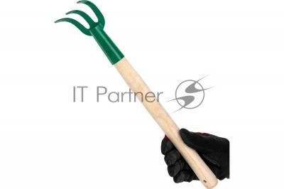 Рыхлитель 3-х зубый, с деревянной ручкой, РОСТОК 39616, 75x75x430 мм