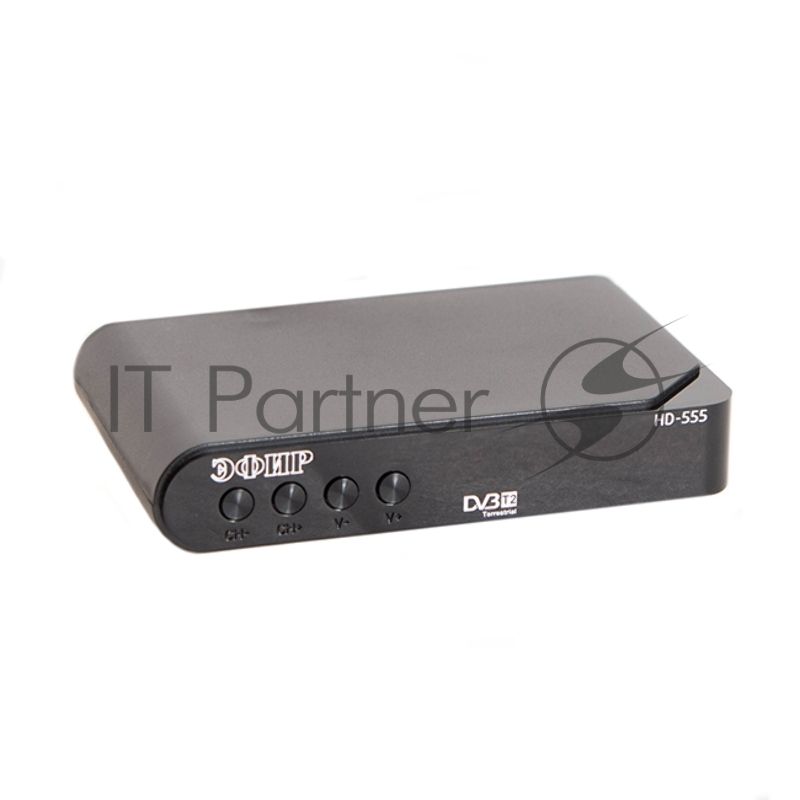 Ресивер эфирный цифровой DVB-T2 HD HD-555 пластик, дисплей, Эфир