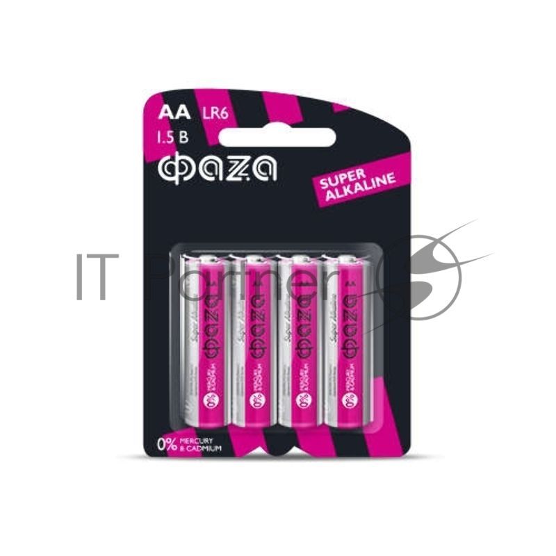 Элемент питания алкалиновый LR 6 Super Alkaline BL-4 (уп.4шт) ФАZА 4895205000285, 1.5 В