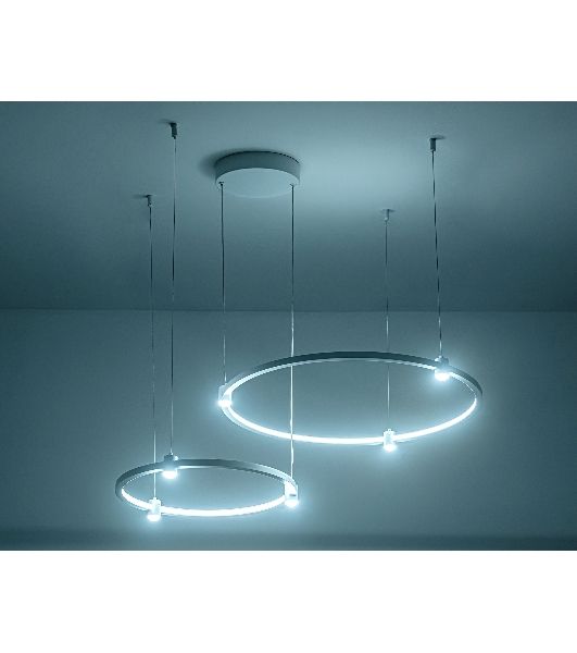 Подвесной светодиодный светильник Ambrella light FL5521/2+6 WH белый 45W 3000K/4200K/6400K D600/400*1300 (без ПДУ)