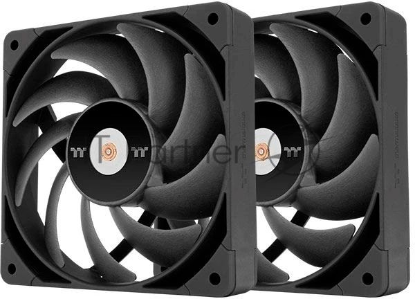 Вентилятор для корпуса Thermaltake Toughfan 14 Pro черный (2 шт.), 140 мм, 500-2000 об/мин, 31.6 дБ, 4 pin PWM, без подсветки