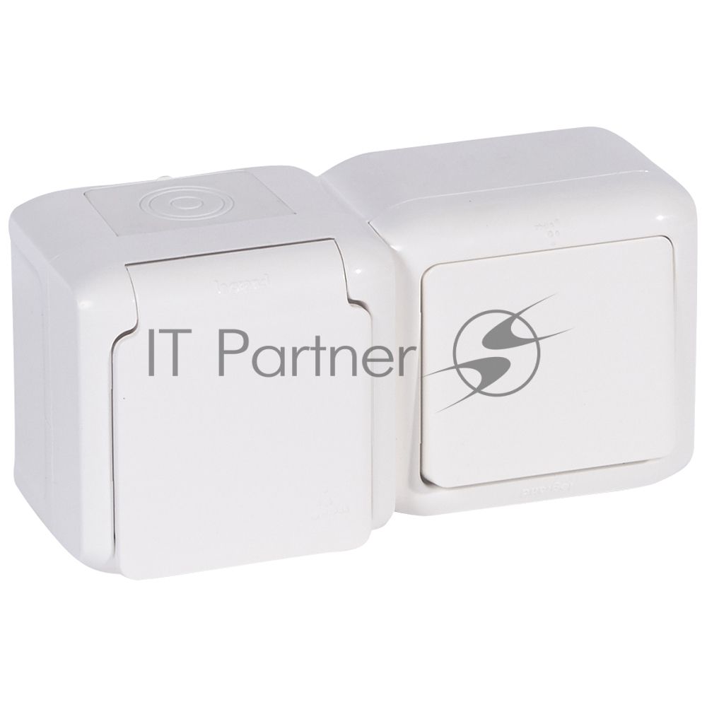 Выключатель+розетка Legrand 2К+З шторки IP44 белый 782318