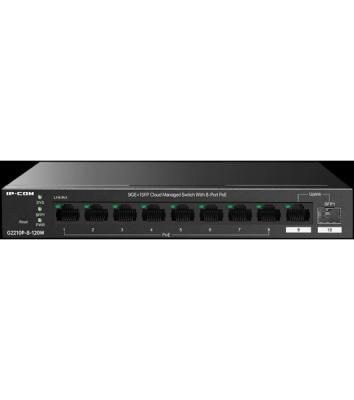 Коммутатор управляемый IP-COM G2210P-8-120W PoE, 10 портов, 9x1 Гбит/с, SFP 1x1 Гбит/с, PoE 8x30Вт (до 110 Вт)