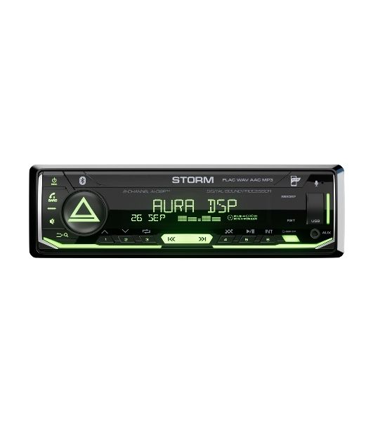 Автомагнитола AURA STORM-868DSP, 1 DIN, Bluetooth, USB Type-A, AUX, пульт ДУ